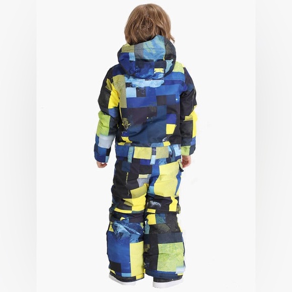 SMAINING Yellow Plaid Kids Waterproof Winter One Piece Snowboard Suit Size 6T - Picture 3 of 7